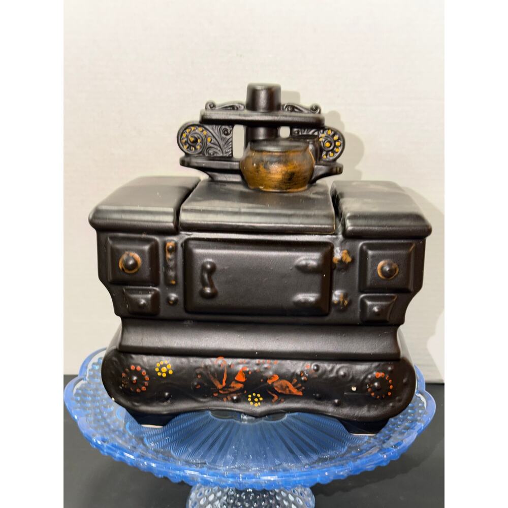 Vintage McCoy Pottery Black 9” Cook Stove Cookie Jar